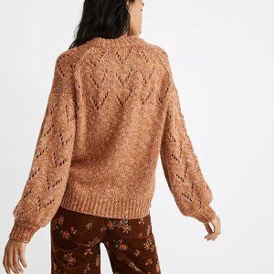 Madewell Pointelle Bubble-Sleeve Sweater NWOT